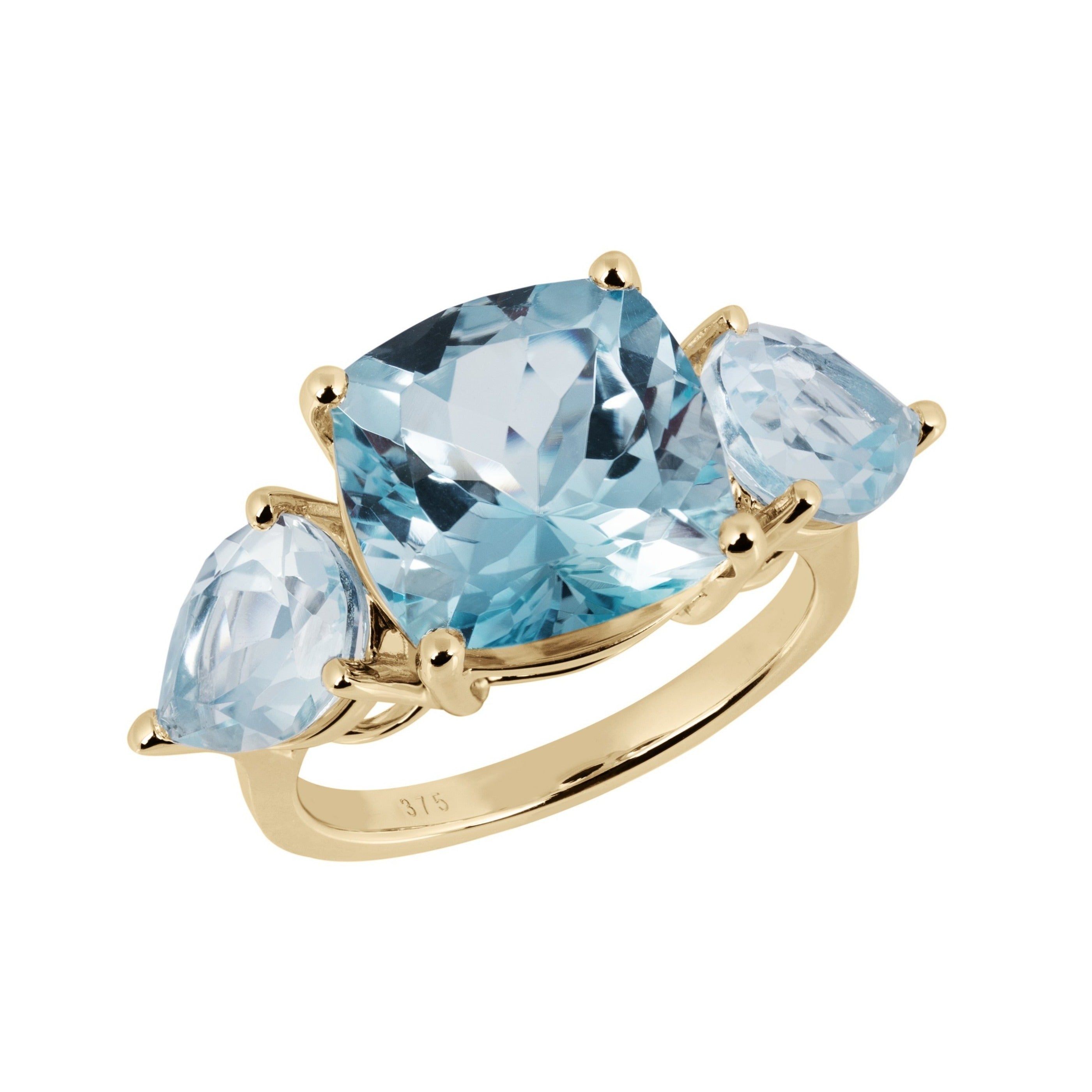 5.15ct natural prime aqua blue aquamarine diamonds ring 14kt – Avis Diamond  Galleries